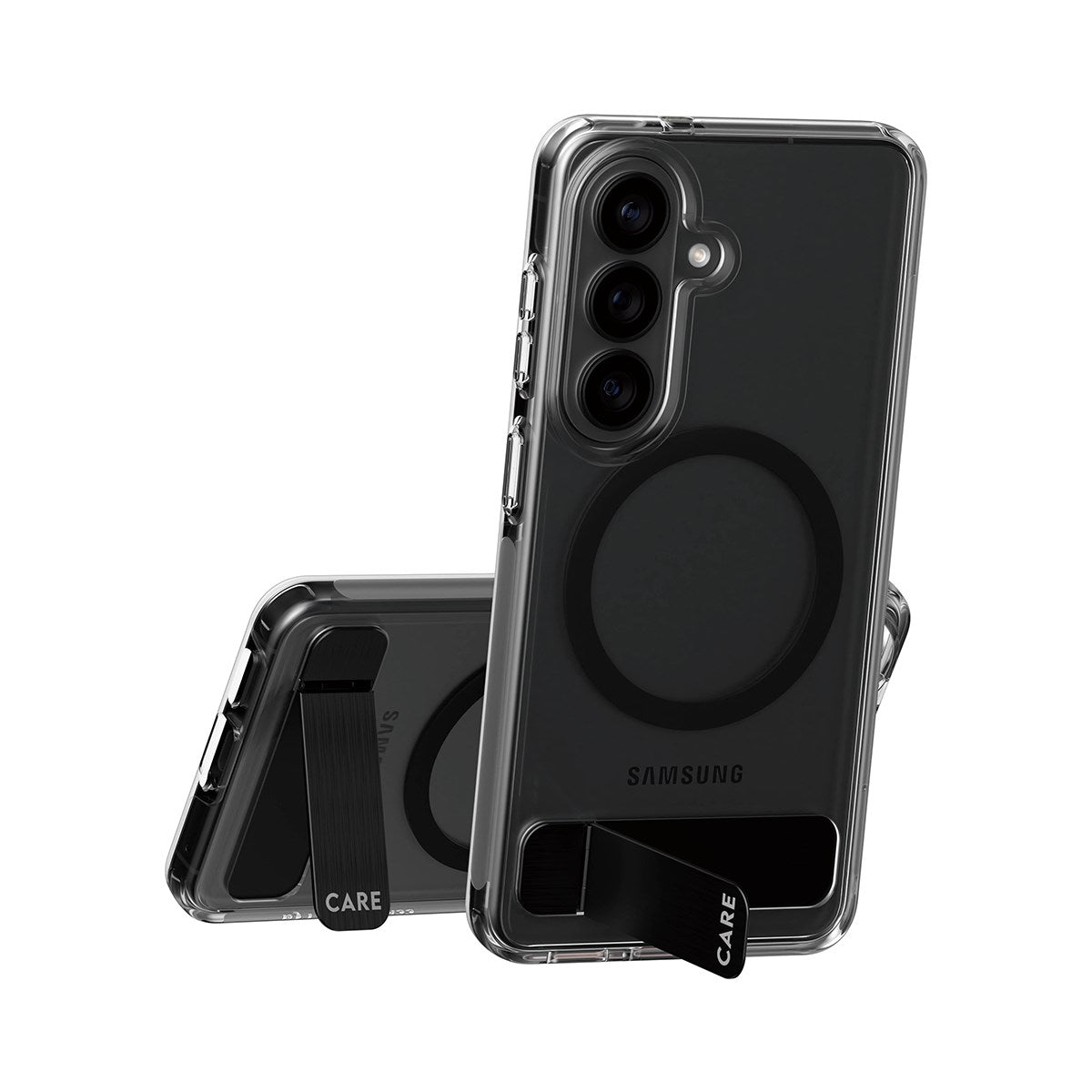 CARE™ by PanzerGlass® Kickstand Case Transparent m. Qi Samsung Galaxy S26